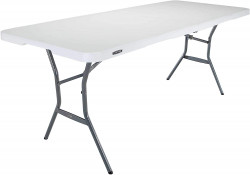 6 ft Lifetime Table - Fold In Half - Light Commercial - Whit